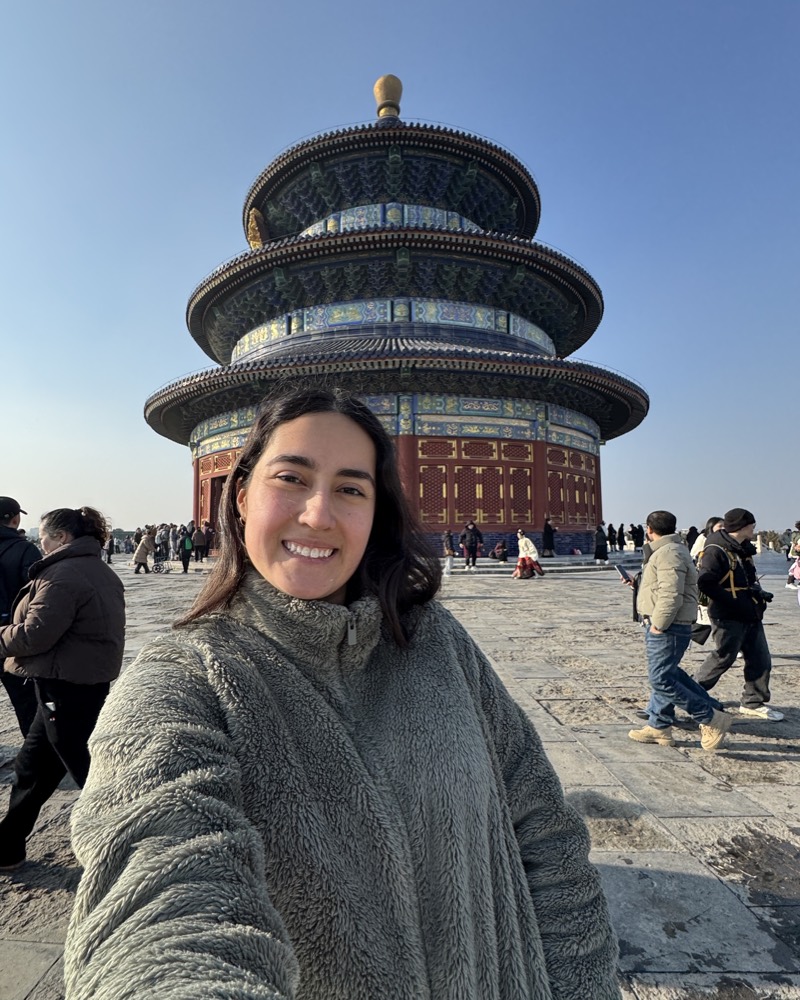 Mariana on a solo trip to Beijing