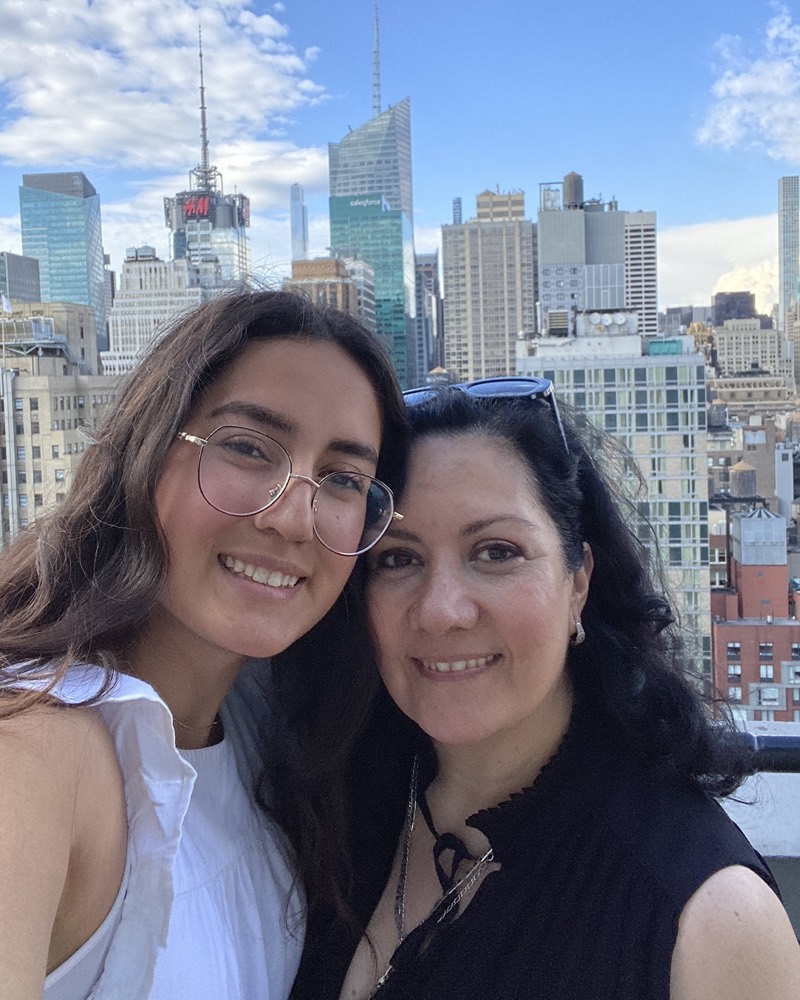 Mariana with her mom